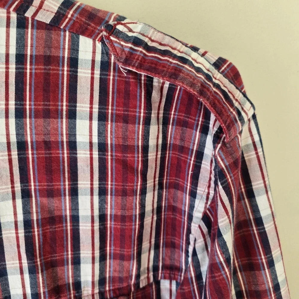Blue Mariethe Francois Girbaud Plaid Long Sleeve Button Down Shirt XXXL‎